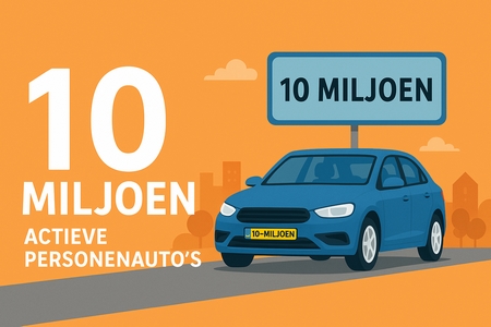 AI generated image of 10 miljoen mijlpaal personenauto's in Nederland